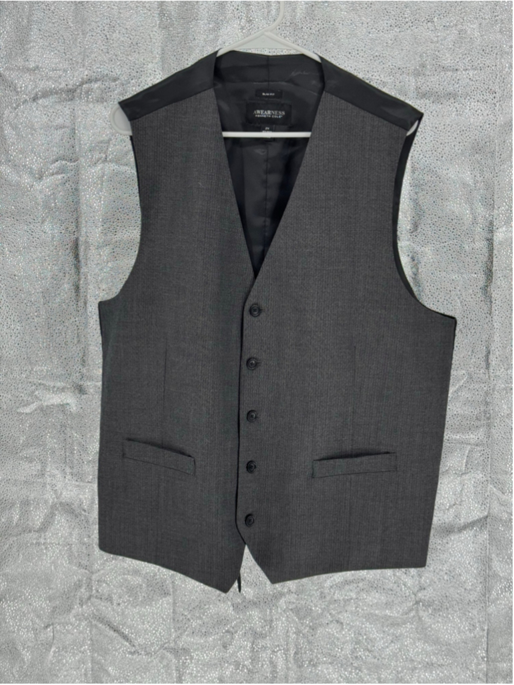 Men's AWEARNESS Kenneth Cole Slim Fit Vest, Size 2X, Grey